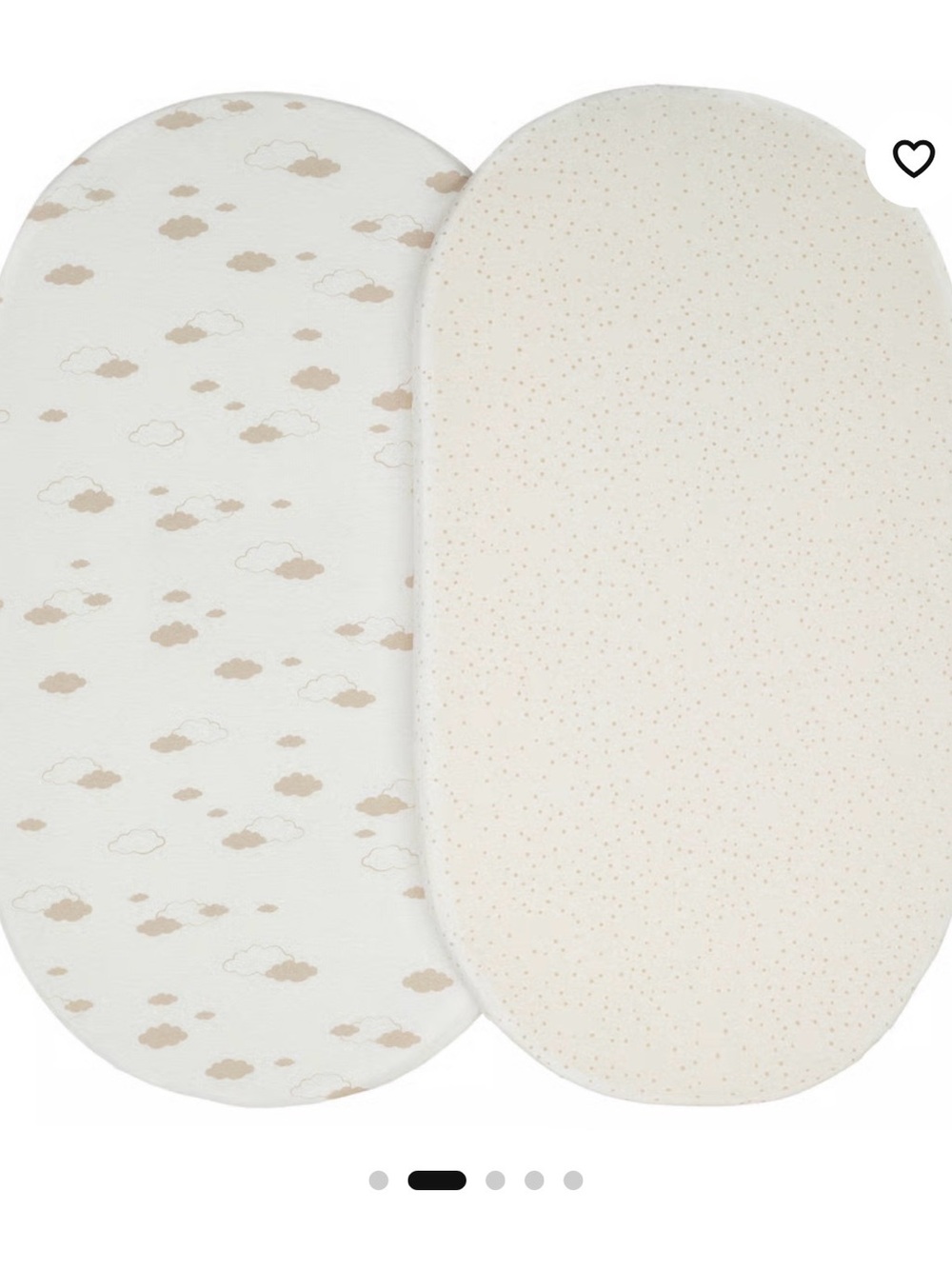 Neutral Cloud and Dot Bassinet Sheets